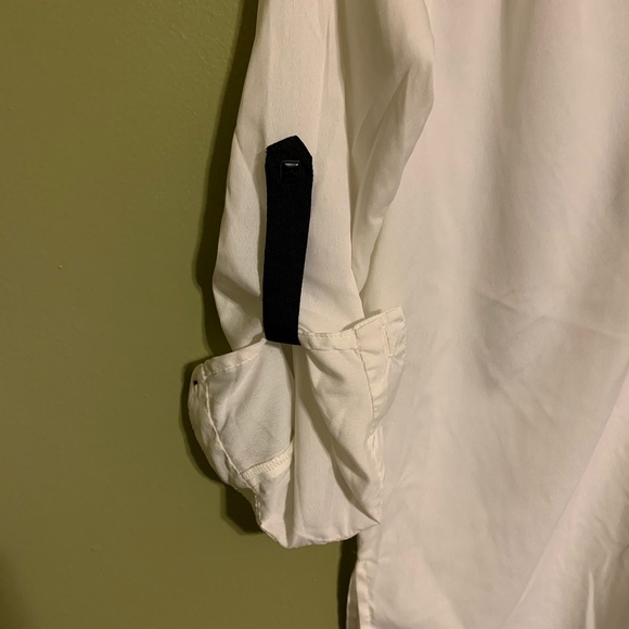 Black white collared tunic button down - Picture 4 of 7